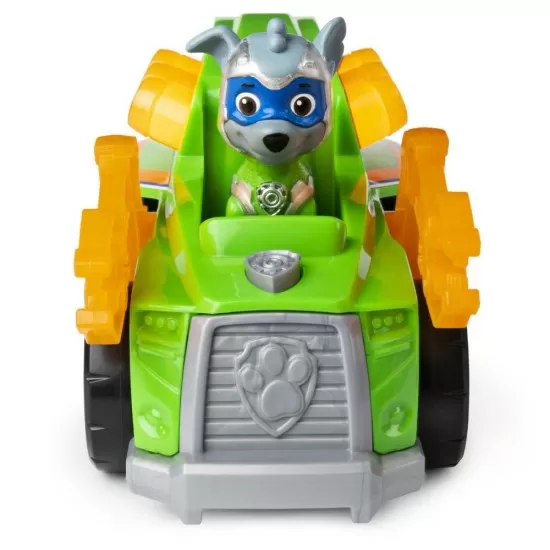 Set figurina Rocky si masina cu lumini si sunete Patrula Catelusilor Set figurina Rocky si masina cu lumini si sunete Patrula Catelusilor