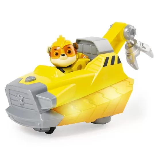 Vehicul cu figurina Rubble Patrula Catelusilor cu sunete si lumini Vehicul cu figurina Rubble Patrula Catelusilor cu sunete si lumini