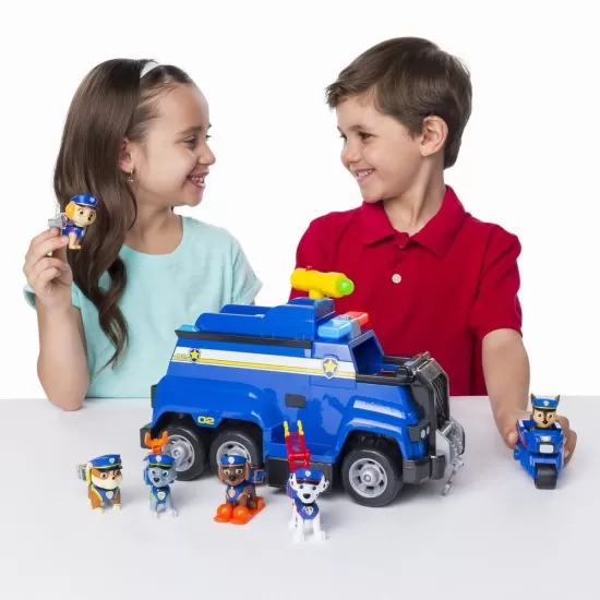 Set de joaca Patrula Catelusilor - Vehicul de politie Chase cu functiuni Set de joaca Patrula Catelusilor - Vehicul de politie Chase cu functiuni