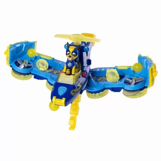 Vehicul Flip and Fly cu figurina Chase Patrula Catelusilor Vehicul Flip and Fly cu figurina Chase Patrula Catelusilor