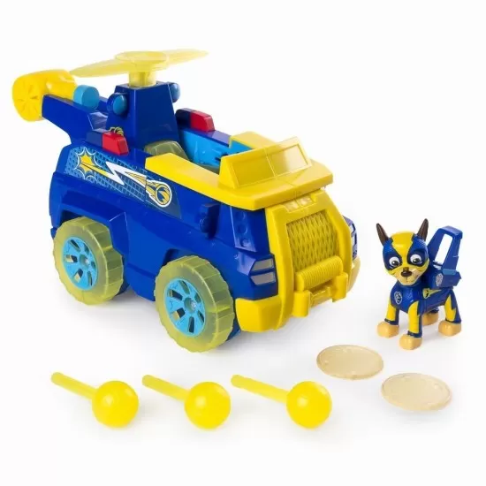 Vehicul Flip and Fly cu figurina Chase Patrula Catelusilor Vehicul Flip and Fly cu figurina Chase Patrula Catelusilor