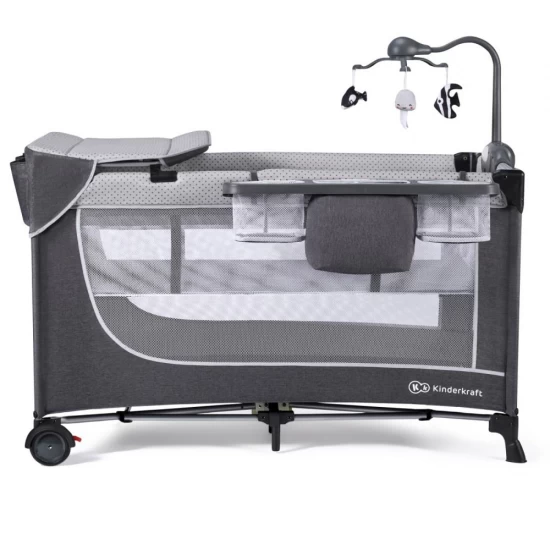 Patut de calatorie Kinderkraft Leody cu accesorii Grey