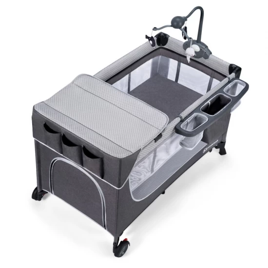 Patut de calatorie Kinderkraft Leody cu accesorii Grey