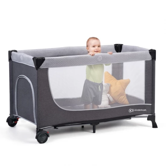 Patut de calatorie Kinderkraft Leody cu accesorii Grey