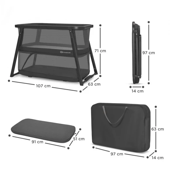 Patut de calatorie Kinderkraft Sofi Plus 4 in 1 Grey Patut de calatorie Kinderkraft Sofi Plus 4 in 1 Grey