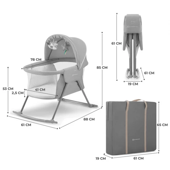 Patut Kinderkraft Lovi 3 in 1 Grey Patut Kinderkraft Lovi 3 in 1 Grey