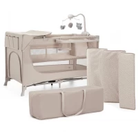 Patut Travel Kinderkraft Joy 2 cu accesorii si geanta transport Beige