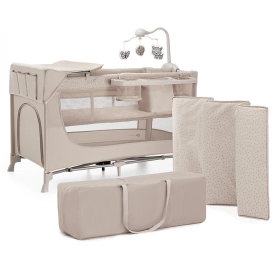 Patut Travel Kinderkraft Joy 2 cu accesorii si geanta transport Beige Patut Travel Kinderkraft Joy 2 cu accesorii si geanta transport Beige