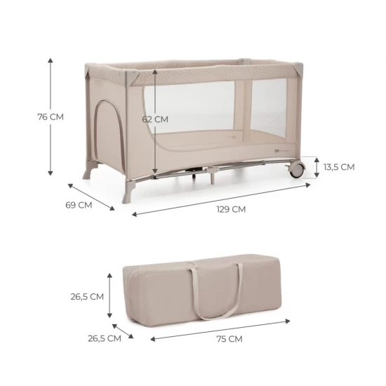 Patut Travel Kinderkraft Joy 2 cu geanta transport Beige Patut Travel Kinderkraft Joy 2 cu geanta transport Beige