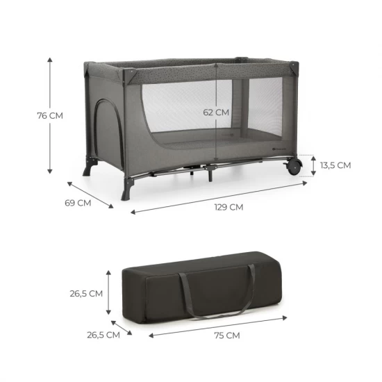 Patut Travel Kinderkraft Joy 2 cu geanta transport Dark Grey Patut Travel Kinderkraft Joy 2 cu geanta transport Dark Grey