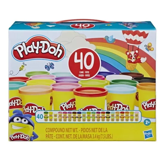 Set 40 de borcanase Play-Doh cu pasta de modelat colorata Set 40 de borcanase Play-Doh cu pasta de modelat colorata