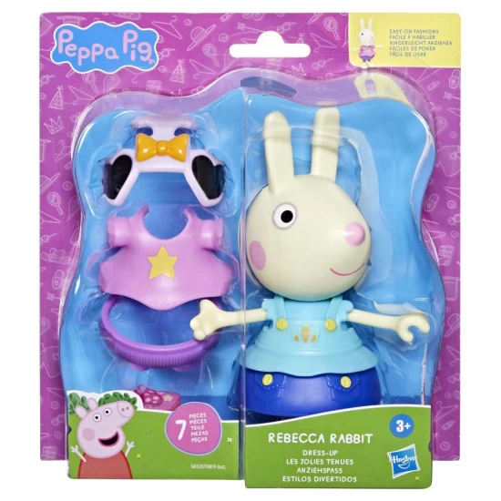 Set figurina si accesorii vestimentare Peppa Pig Iepurasul Rebecca 15 cm Set figurina si accesorii vestimentare Peppa Pig Iepurasul Rebecca 15 cm