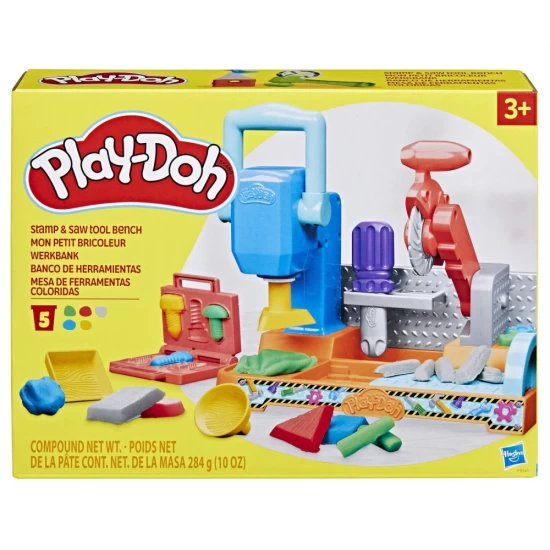 Set creativ Play-Doh - Banc de lucru cu unelte Set creativ Play-Doh - Banc de lucru cu unelte