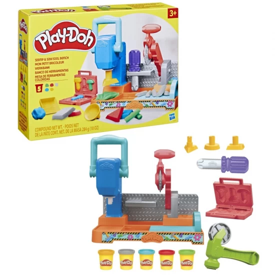 Set creativ Play-Doh - Banc de lucru cu unelte Set creativ Play-Doh - Banc de lucru cu unelte