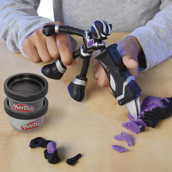 Set creativ Play-Doh Marvel cu figurina flexibila si accesorii Black Panther10 cm