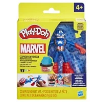 Set creativ Play-Doh Marvel cu figurina flexibila si accesorii Captain America 10 cm