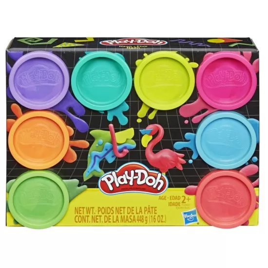 Set 8 borcanase neon cu plastilina Play-Doh Set 8 borcanase neon cu plastilina Play-Doh