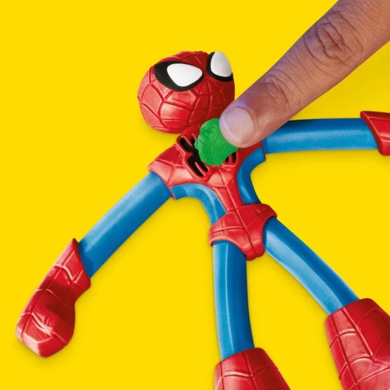 Set creativ Play-Doh cu 2 figurine Spiderman cu lansator si sulita