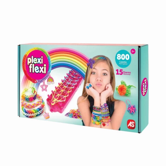 Set creativ cu 800 elastice, gherghef pentru impletit si 15 accesorii Plexi Flexi Set creativ cu 800 elastice, gherghef pentru impletit si 15 accesorii Plexi Flexi
