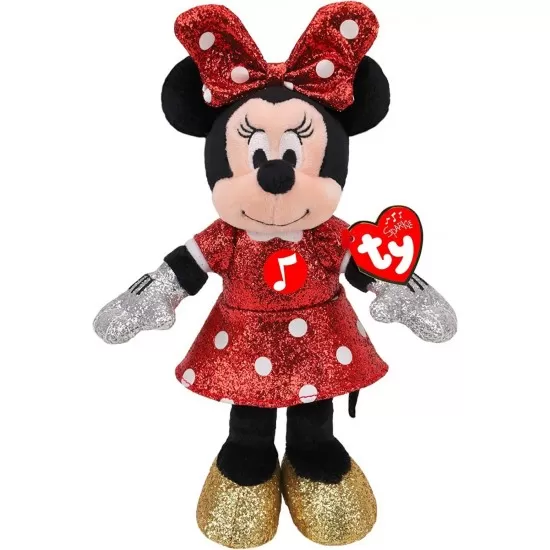 Jucarie plus Ty 20 cm Beanie Babies Disney Minnie cu sclipici si sunete