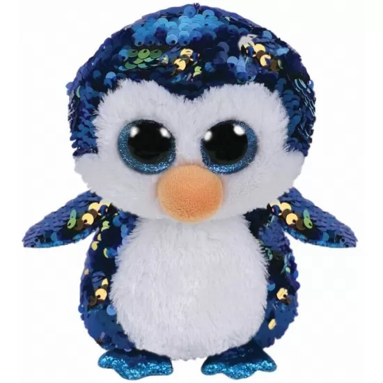 Plus Ty Boos Pinguinul Payton cu paiete 24 cm Plus Ty Boos Pinguinul Payton cu paiete 24 cm