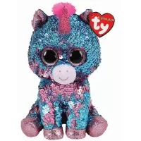 Plus Ty Boos Unicorn Celeste cu paiete 24 cm