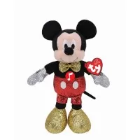 Jucarie plus Ty 25 cm Beanie Babies Disney Mickey cu sclipici si sunete