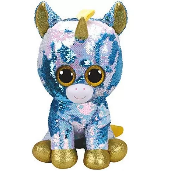 Plus Ty Boos Unicorn alb cu paiete 42 cm Plus Ty Boos Unicorn alb cu paiete 42 cm