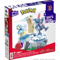 Set cuburi constructie Pokemon 183 piese - Mega ziua cu zapada a lui Piplup si Sneasel