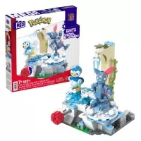 Set cuburi constructie Pokemon 183 piese - Mega ziua cu zapada a lui Piplup si Sneasel