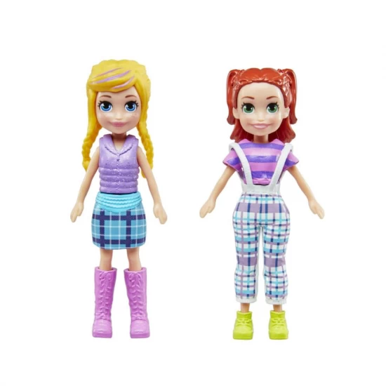 Set 2 papusi si accesorii Polly Pocket 27 piese Set 2 papusi si accesorii Polly Pocket 27 piese