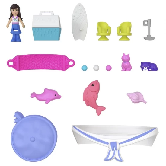 Set gentuta animalut pisicuta marinar cu accesorii Polly Pocket Set gentuta animalut pisicuta marinar cu accesorii Polly Pocket