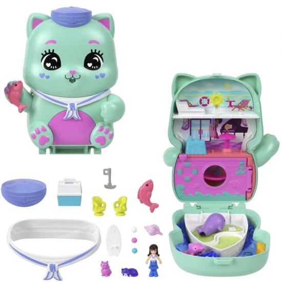 Set gentuta animalut pisicuta marinar cu accesorii Polly Pocket Set gentuta animalut pisicuta marinar cu accesorii Polly Pocket