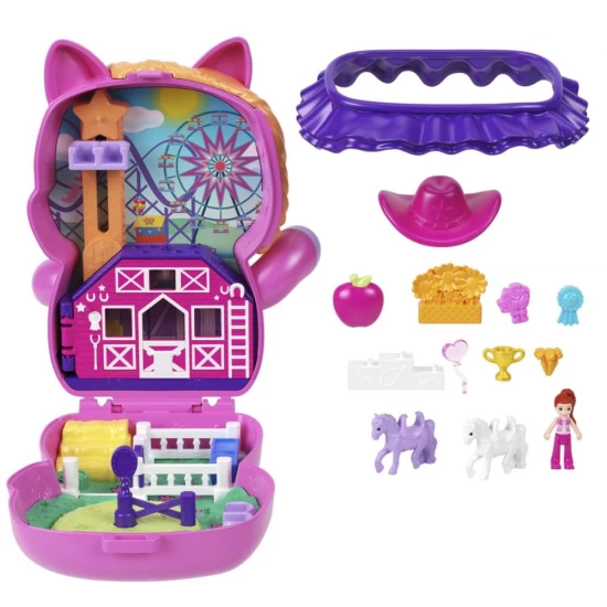 Set gentuta animalut ponei la rodeo cu accesorii Polly Pocket Set gentuta animalut ponei la rodeo cu accesorii Polly Pocket