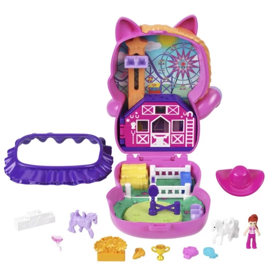Set gentuta animalut ponei la rodeo cu accesorii Polly Pocket Set gentuta animalut ponei la rodeo cu accesorii Polly Pocket