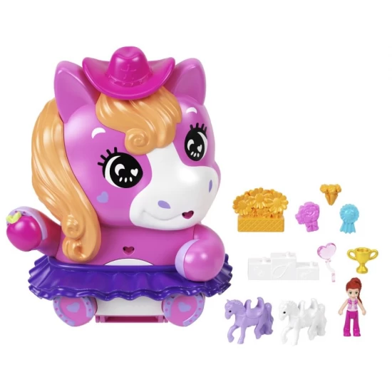 Set gentuta animalut ponei la rodeo cu accesorii Polly Pocket Set gentuta animalut ponei la rodeo cu accesorii Polly Pocket