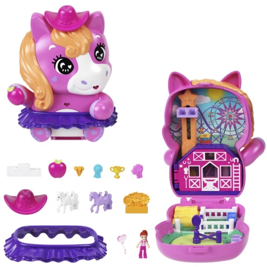 Set gentuta animalut ponei la rodeo cu accesorii Polly Pocket Set gentuta animalut ponei la rodeo cu accesorii Polly Pocket