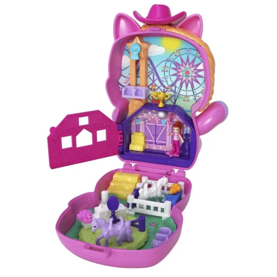 Set gentuta animalut ponei la rodeo cu accesorii Polly Pocket Set gentuta animalut ponei la rodeo cu accesorii Polly Pocket