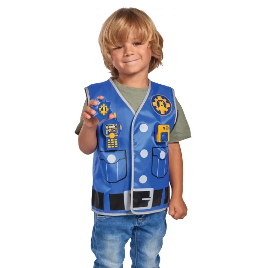 Set de interventie Pompierul Sam cu vesta cu 2 fete