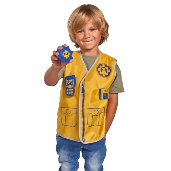 Set de interventie Pompierul Sam cu vesta cu 2 fete