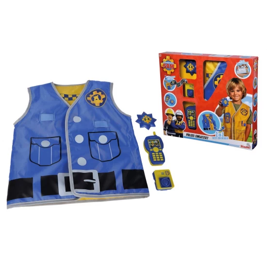 Set de interventie Pompierul Sam cu vesta cu 2 fete