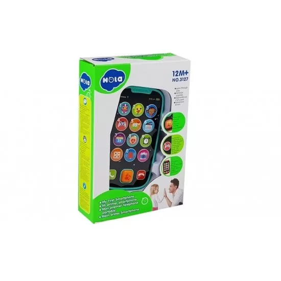 Jucarie smartphone cu muzica si lumini albastru Hola Toys Jucarie smartphone cu muzica si lumini albastru Hola Toys