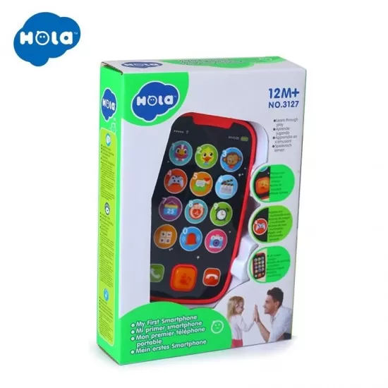 Primul meu telefon Smart roz cu muzica si lumini Hola Toys Primul meu telefon Smart roz cu muzica si lumini Hola Toys