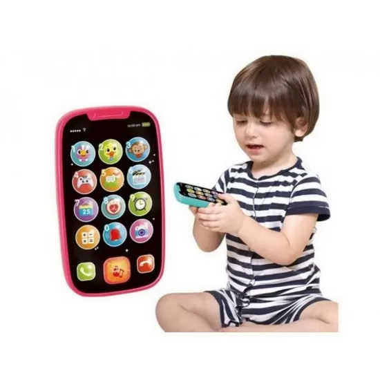 Primul meu telefon Smart roz cu muzica si lumini Hola Toys Primul meu telefon Smart roz cu muzica si lumini Hola Toys