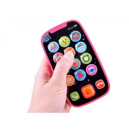 Primul meu telefon Smart roz cu muzica si lumini Hola Toys Primul meu telefon Smart roz cu muzica si lumini Hola Toys