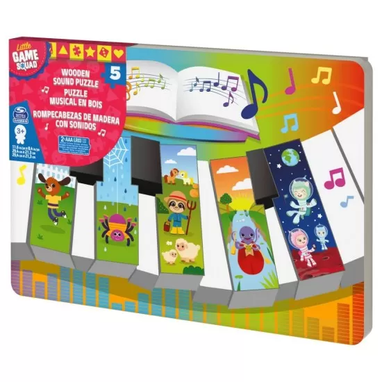 Puzzle din lemn 5 piese - Pian cu sunete Puzzle din lemn 5 piese - Pian cu sunete