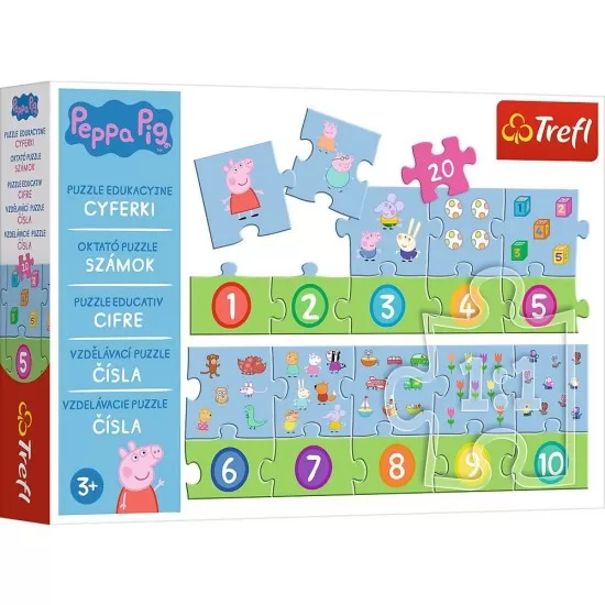 Puzzle educational 20 piese numere Peppa Pig Puzzle educational 20 piese numere Peppa Pig