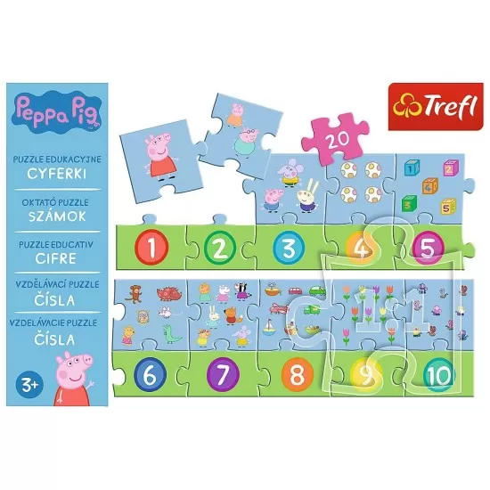 Puzzle educational 20 piese numere Peppa Pig Puzzle educational 20 piese numere Peppa Pig