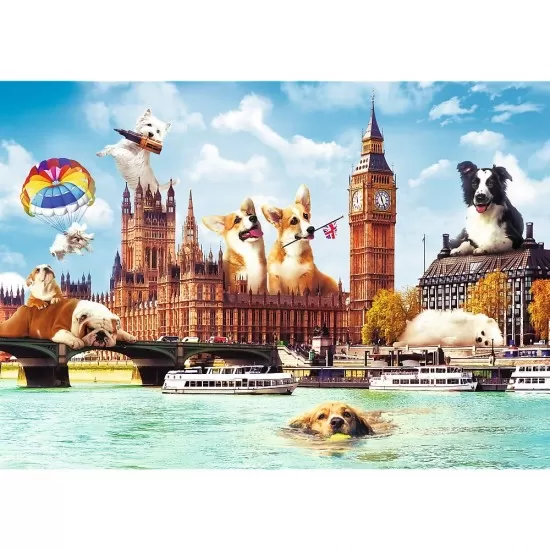Puzzle Trefl 1000 piese - Catelusi la Londra Puzzle Trefl 1000 piese - Catelusi la Londra