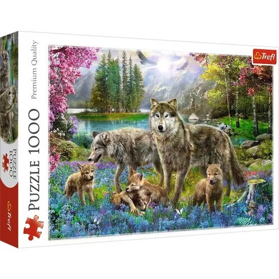 Puzzle Trefl familie de lupi 1000 piese Puzzle Trefl familie de lupi 1000 piese
